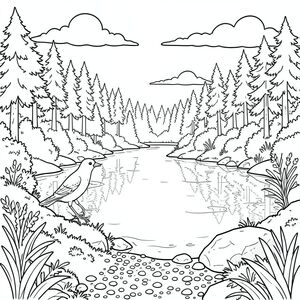 solo, (một chim: 1.3), (hai chân: 1.2), (hai cánh: 1.2), (một mỏ: 1.2), (đúng giải phẫu: 1.4), chim, Toàn cảnh, hồ chứa, rừng, bờ biển, nước, , rộng lớn, mở rộng, dày đặc, thảm thực vật, cây cối, bờ biển, ánh sáng mặt trời, , độ sâu, phối cảnh, điềm tĩnh, thanh thản, yên bình, rộng, mở, phong cảnh, tự nhiên, lý lịch, bầu trời, đám mây, phản chiếu nước, mịn, đánh bóng, phản chiếu, rõ ràng, , , tươi tốt, , rêu, đá, sỏi, con đường, cầu, trang màu, nghệ thuật đường nét,  nền trắng, trang màu, nghệ thuật đường nét, nền trắng, (solo: 1.3), (chủ đề đơn: 1.2), (đúng giải phẫu: 1.4), (giải phẫu hoàn hảo: 1.3), (tỷ lệ chính xác: 1.2)