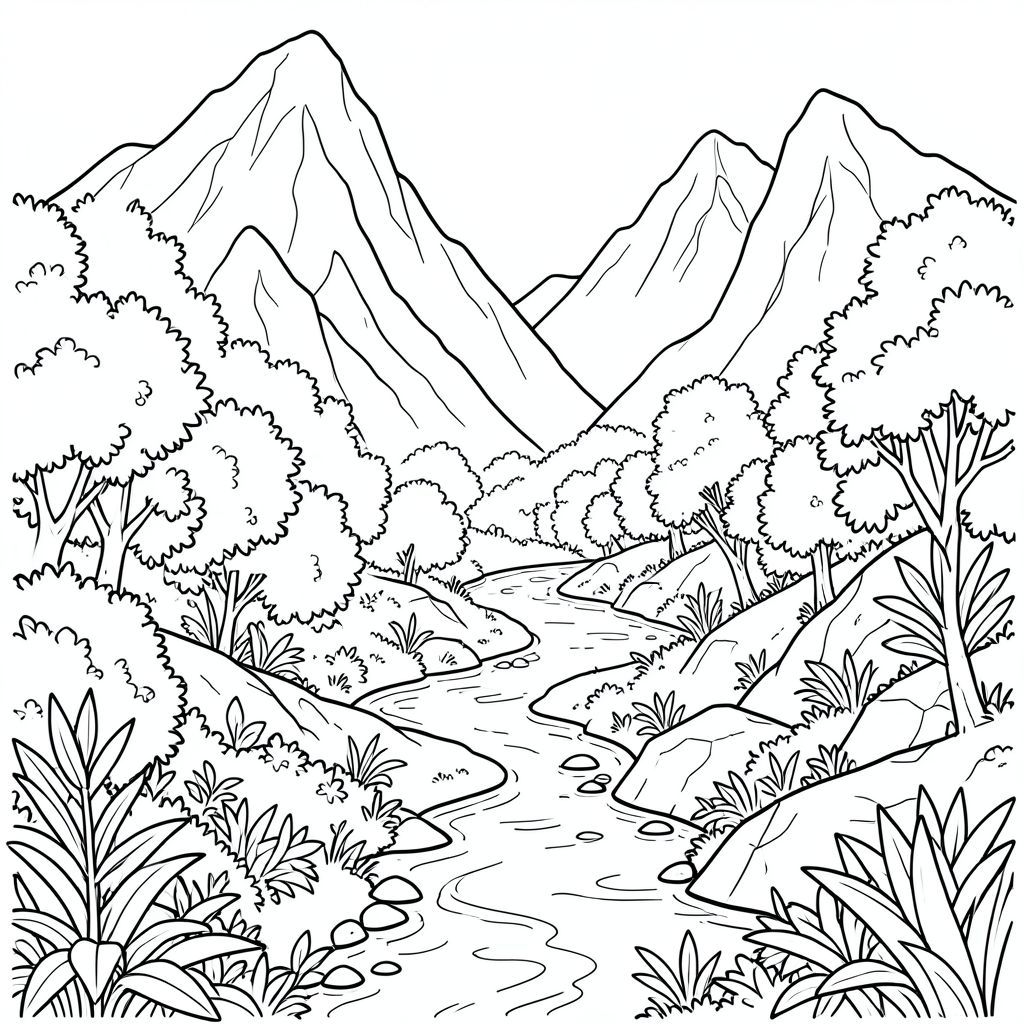 solo, (một chim: 1.3), (hai chân: 1.2), (hai cánh: 1.2), (một mỏ: 1.2), (đúng giải phẫu: 1.4), (chim: 1.5), thung lũng tươi tốt, núi, cao, đá, sông, nước, ánh sáng mặt trời, tán lá, cây cối, dày đặc, quanh co, con đường, nền, toàn cảnh, chi tiết, trang màu, nghệ thuật đường nét, nền trắng, (solo: 1.3), (chủ đề đơn: 1.2), (đúng giải phẫu: 1.4), (giải phẫu hoàn hảo: 1.3), (tỷ lệ chính xác: 1.2)