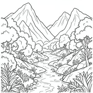 solo, (một chim: 1.3), (hai chân: 1.2), (hai cánh: 1.2), (một mỏ: 1.2), (đúng giải phẫu: 1.4), (chim: 1.5), thung lũng tươi tốt, núi, cao, đá, sông, nước, ánh sáng mặt trời, tán lá, cây cối, dày đặc, quanh co, con đường, nền, toàn cảnh, chi tiết, trang màu, nghệ thuật đường nét, nền trắng, (solo: 1.3), (chủ đề đơn: 1.2), (đúng giải phẫu: 1.4), (giải phẫu hoàn hảo: 1.3), (tỷ lệ chính xác: 1.2)