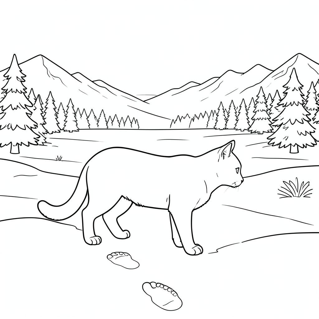 solo, (động vật đơn: 1.3), (bốn chân: 1.3), (một đầu: 1.3), (một đuôi: 1.2), (đúng giải phẫu: 1.4), (mèo: 1.5), cánh đồng tuyết, rộng mở, rừng đóng băng, dấu chân, xa, mùa đông, phong cảnh, núi, đường chân trời, bầu trời quang đãng, tuyết, trắng, phản chiếu, kết cấu, mặt đất, trang màu, nghệ thuật đường nét, nền trắng, (solo: 1.3), (chủ đề đơn: 1.2), (đúng giải phẫu: 1.4), (giải phẫu hoàn hảo: 1.3), (tỷ lệ chính xác: 1.2)