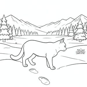 solo, (động vật đơn: 1.3), (bốn chân: 1.3), (một đầu: 1.3), (một đuôi: 1.2), (đúng giải phẫu: 1.4), (mèo: 1.5), cánh đồng tuyết, rộng mở, rừng đóng băng, dấu chân, xa, mùa đông, phong cảnh, núi, đường chân trời, bầu trời quang đãng, tuyết, trắng, phản chiếu, kết cấu, mặt đất, trang màu, nghệ thuật đường nét, nền trắng, (solo: 1.3), (chủ đề đơn: 1.2), (đúng giải phẫu: 1.4), (giải phẫu hoàn hảo: 1.3), (tỷ lệ chính xác: 1.2)