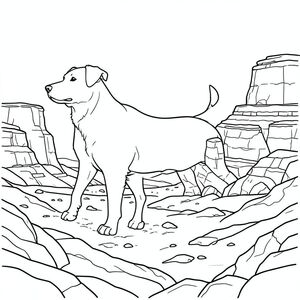 solo, (động vật đơn: 1.3), (bốn chân: 1.3), (một đầu: 1.3), (một đuôi: 1.2), (đúng giải phẫu: 1.4), (chó: 1.5), Cao nguyên đá, rộng lớn, hoang vắng, đá, đồng bằng, đỉnh bằng, sa mạc, phong cảnh, địa hình, ánh sáng mặt trời, khắc nghiệt, đơn sắc và trắng, nghệ thuật đường nét, minh họa, trang màu, nghệ thuật đường nét, nền trắng, (solo: 1.3), (chủ đề đơn: 1.2), (đúng giải phẫu: 1.4), (giải phẫu hoàn hảo: 1.3), (tỷ lệ chính xác: 1.2)