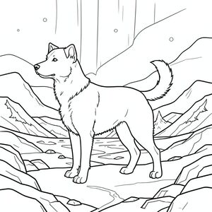 solo, chủ đề đơn, bốn chân, một đầu, một đuôi, đúng về mặt giải phẫu,, Lãnh nguyên đông lạnh, đêm mùa đông, cực quang, cực quang, bầu trời, phong cảnh rộng lớn, tuyết, băng, hoang vắng, địa hình đá, trang màu, nghệ thuật đường, nền trắng, solo, chủ đề đơn, đúng về mặt giải phẫu, giải phẫu hoàn hảo