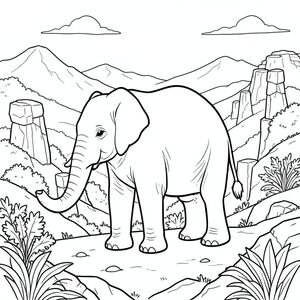 solo, một con voi, một thân cây, bốn chân, hai tai lớn, một đuôi, đúng về mặt giải phẫu, voi, phong cảnh Karst, trụ đá vôi, thảm thực vật, đồi thoai thoải, địa hình đá, ánh sáng mặt trời, phối cảnh khí quyển, những ngọn núi xa xôi, tầm nhìn mở rộng, sự hình thành tự nhiên, trang màu, nghệ thuật đường, nền trắng, solo, chủ đề đơn, đúng giải phẫu, giải phẫu hoàn hảo