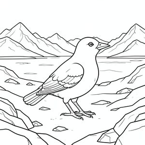 solo, một con chim, hai chân, hai cánh, một mỏ, chính xác về mặt giải phẫu, chim, Lãnh nguyên đóng băng, rộng lớn, núi, Đỉnh xa, tuyết, băng, phong cảnh, rộng lớn, hoang vắng, Địa hình đá, trang màu, nghệ thuật đường, nền trắng, Solo, chủ đề đơn, Đúng về mặt giải phẫu, Giải phẫu hoàn hảo
