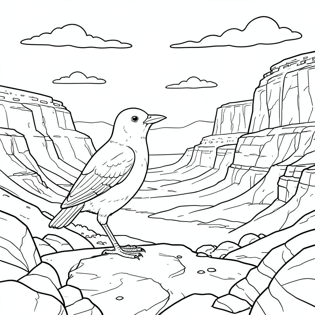 solo, một con chim, hai chân, hai cánh, một mỏ, chính xác về mặt giải phẫu, chim, Grand Canyon, đá, Bầu trời, phong cảnh rộng lớn, sa mạc, Ánh sáng mặt trời, phối cảnh, độ sâu, chi tiết, thực tế, trang màu, nghệ thuật đường, nền trắng, Solo, chủ đề đơn, chính xác về mặt giải phẫu, giải phẫu hoàn hảo