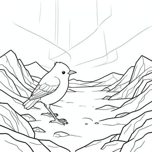 solo, một con chim, hai chân, hai cánh, một mỏ, chính xác về mặt giải phẫu, chim, Lãnh nguyên đóng băng, sự hình thành băng, băng lấp lánh, cực quang, tuyết, rộng lớn, phong cảnh hoang vắng, địa hình đá, độ cao cao, phối cảnh khí quyển, trang màu, nghệ thuật đường, nền trắng, solo, chủ đề đơn, đúng giải phẫu, giải phẫu hoàn hảo