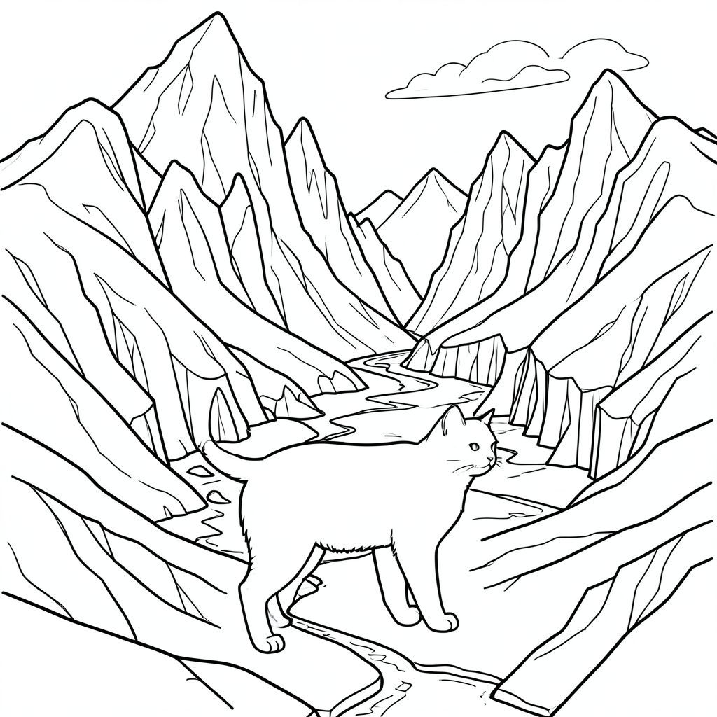 solo, chủ đề đơn, bốn chân, một đầu, một đuôi, đúng về mặt giải phẫu, con mèo, thung lũng sông băng cao chót vót, hang băng, băng tuyết, đỉnh răng cưa, sông đóng băng, vách đá phủ tuyết, sự hình thành băng, băng, bầu trời, trang màu, nghệ thuật đường, nền trắng, solo, chủ đề đơn, đúng về mặt giải phẫu, giải phẫu hoàn hảo