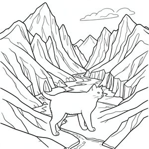 solo, chủ đề đơn, bốn chân, một đầu, một đuôi, đúng về mặt giải phẫu, con mèo, thung lũng sông băng cao chót vót, hang băng, băng tuyết, đỉnh răng cưa, sông đóng băng, vách đá phủ tuyết, sự hình thành băng, băng, bầu trời, trang màu, nghệ thuật đường, nền trắng, solo, chủ đề đơn, đúng về mặt giải phẫu, giải phẫu hoàn hảo