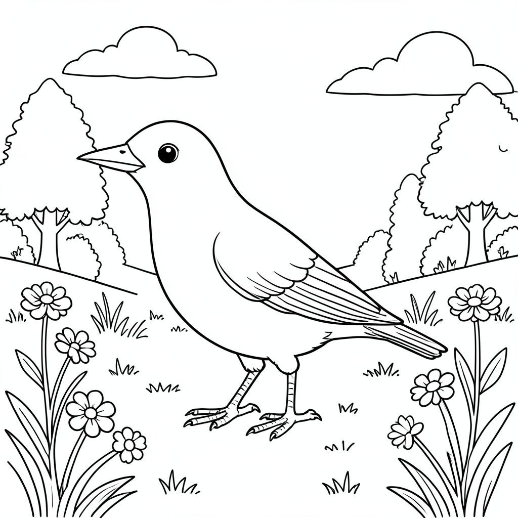 Độc lập, một con chim, hai chân, hai cánh, một mỏ, đúng giải phẫu, chim, Dọn dẹp rừng cây, Hoa dại, nền đơn giản, Môi trường sạch sẽ, tự nhiên, mềm mại, khu vực cỏ, cây nhỏ, bầu trời quang đãng, yên bình, trang tô màu, nghệ thuật đường, nền trắng, Solo, chủ đề đơn, đúng giải phẫu, giải phẫu hoàn hảo
