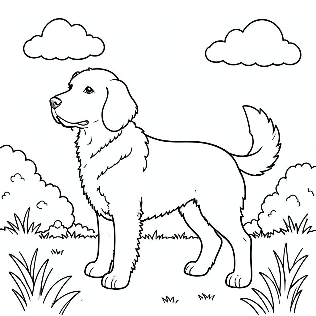 solo, chủ đề đơn, bốn chân, một đầu, một đuôi, đúng về mặt giải phẫu,, Bầu trời quang đãng, Mây, Lông tơ, trắng, đơn giản, dọn dẹp, vườn, cỏ, lý lịch, nghệ thuật đường, trang tô màu, nghệ thuật đường, nền trắng, solo, chủ đề đơn, chính xác về mặt giải phẫu, giải phẫu hoàn hảo