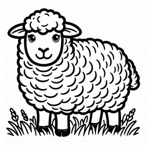 A black and white sheep standing in the grass 4