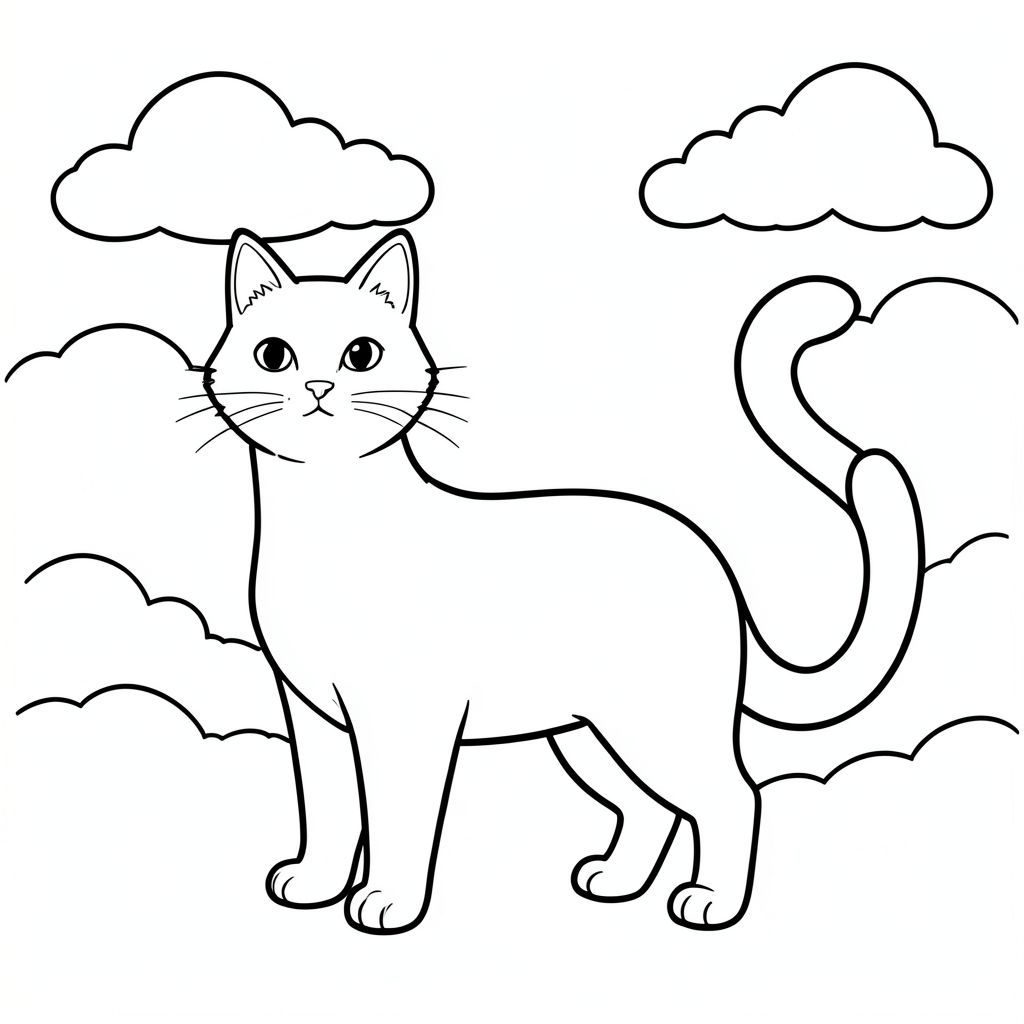solo, chủ đề đơn, bốn chân, một đầu, một đuôi, đúng giải phẫu, con mèo, bầu trời quang đãng, mây mịn, mây trắng, nền đơn giản, môi trường sạch sẽ, đơn sắc, nghệ thuật đường nét, sách truyện, tinh khiết và trắng, đơn giản, trang màu, nghệ thuật đường nét, nền trắng, solo, chủ đề đơn, đúng giải phẫu, giải phẫu hoàn hảo