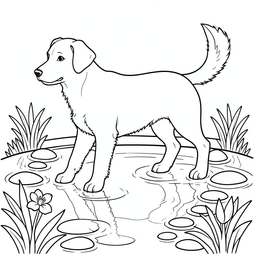 solo, chủ đề đơn, bốn chân, một đầu, một đuôi, đúng giải phẫu,, ao hoa huệ, đá mịn, bước tròn, nước, phản chiếu, ánh sáng mặt trời, trong sáng, hòa bình, thanh thản, điềm tĩnh, trang màu, nghệ thuật đường, nền trắng, solo, chủ đề đơn, đúng giải phẫu, giải phẫu hoàn hảo