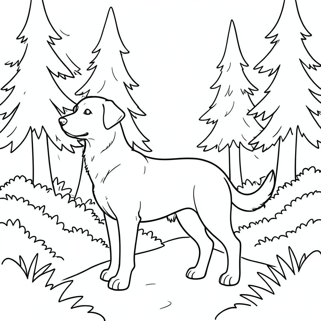 Độc lập, chủ đề đơn, bốn chân, một đầu, một đuôi, đúng về mặt giải phẫu,, rừng, con đường, cây thông, cao, đơn giản, sạch sẽ, lý lịch, Rừng cây, cây xanh, Ánh sáng mặt trời, trang màu, nghệ thuật đường, nền trắng, Solo, chủ đề đơn, Đúng về mặt giải phẫu, Giải phẫu hoàn hảo