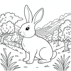 solo, chủ đề đơn, một đầu, hai mắt, hai tai, bốn chân, một đuôi, tỷ lệ tự nhiên, quy mô thích hợp trong môi trường, đúng về mặt giải phẫu, thỏ, cây cối, sườn đồi, Địa Trung Hải, Mở rộng, đồn điền, hàng, Ánh sáng mặt trời, ấm áp, Kết cấu, thảm thực vật, trang màu, nghệ thuật đường, nền trắng, solo, chủ đề đơn, chính xác về mặt giải phẫu, giải phẫu hoàn hảo