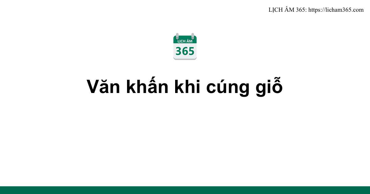 Văn khấn khi cúng giỗ