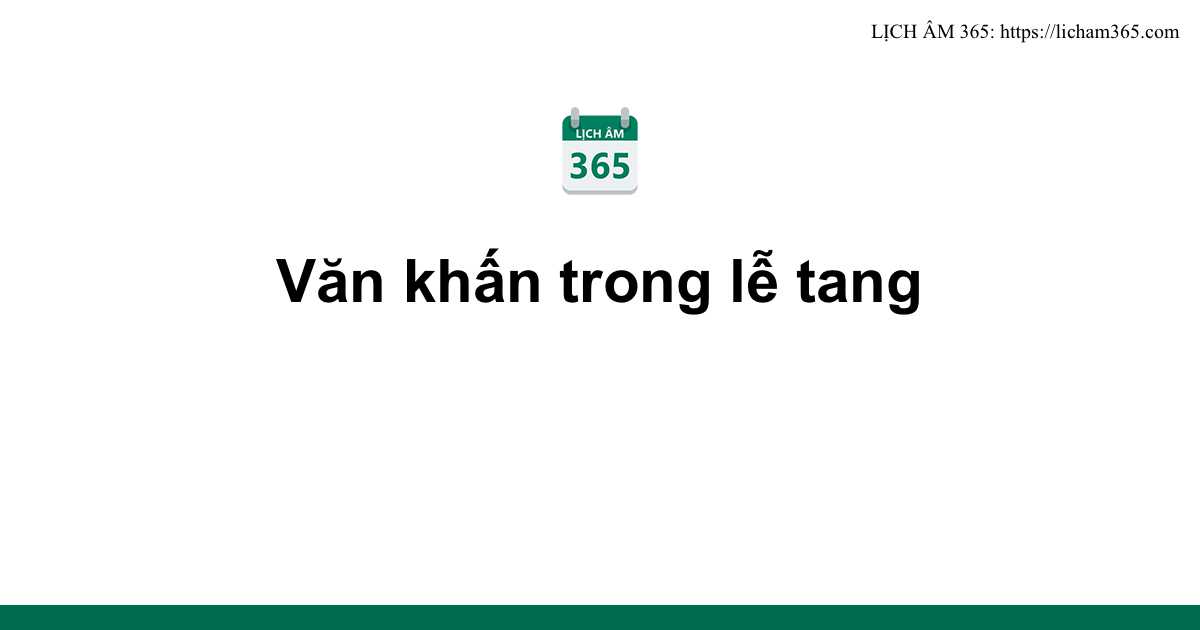 Văn khấn trong lễ tang