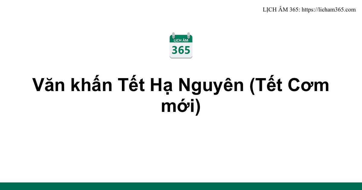 Văn khấn Tết Hạ Nguyên (Tết Cơm mới)