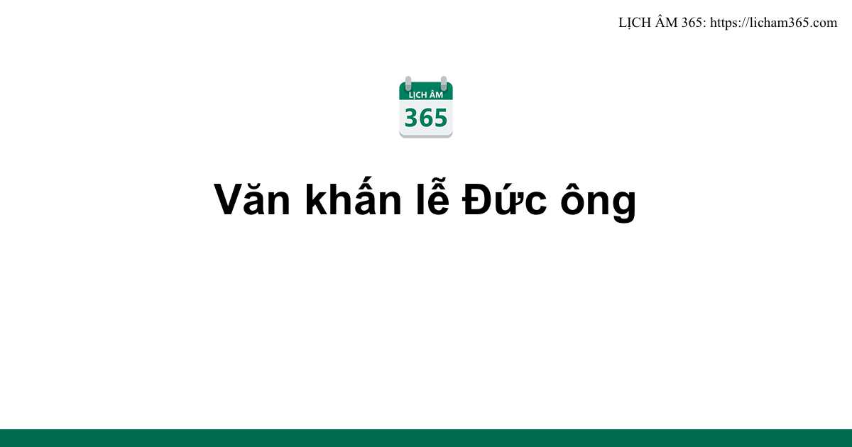 Văn khấn lễ Đức ông 