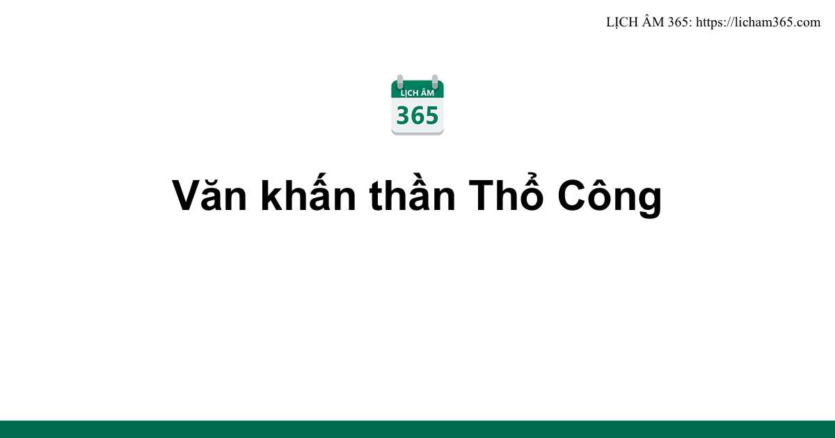 Văn khấn thần Thổ Công 