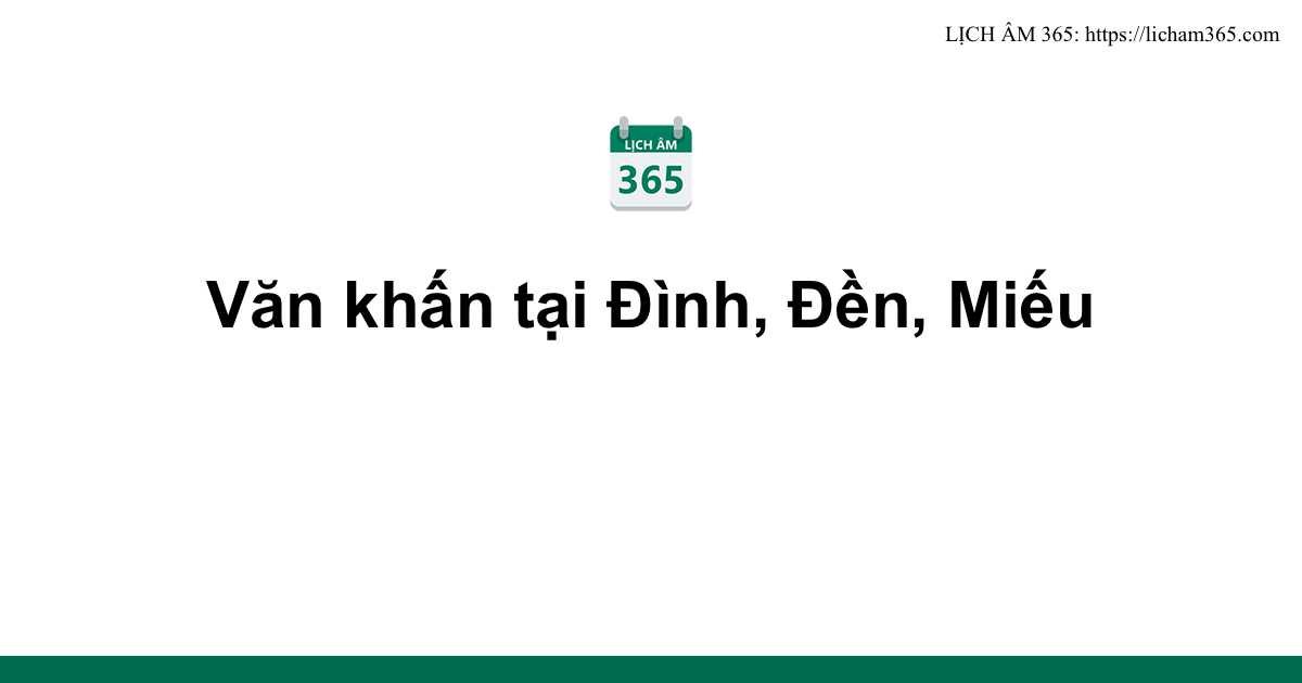 Văn khấn tại Đình, Đền, Miếu 