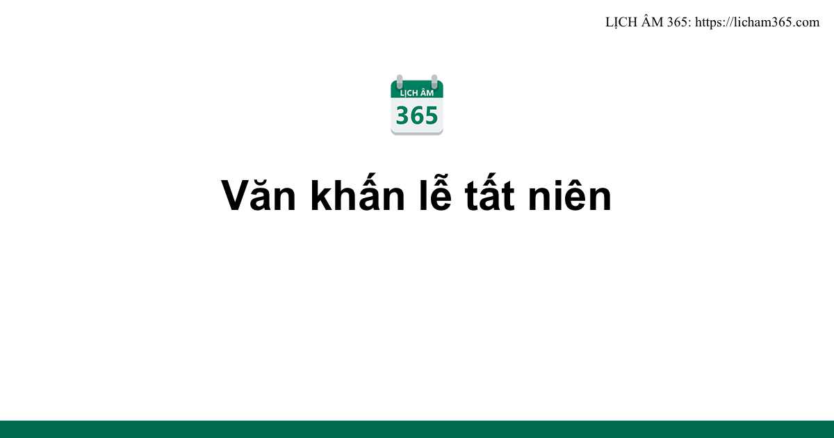 Văn khấn lễ tất niên