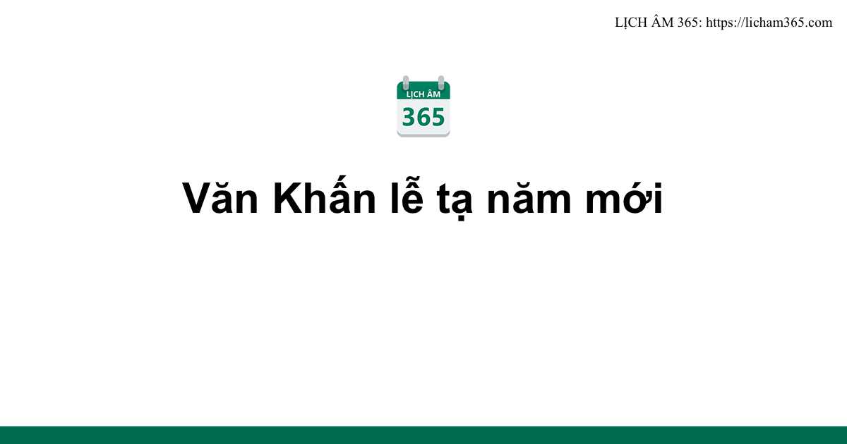 Văn Khấn lễ tạ năm mới