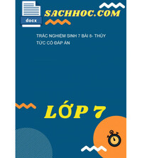 Tải Trắc Nghiệm Sinh 7 Bài 8- Thủy Tức Có Đáp Án