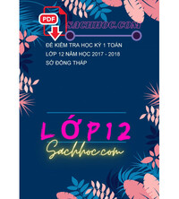Tải Đề kiểm tra học kỳ 1 Toán lớp 12 năm học 2017 - 2018 sở Đồng Tháp