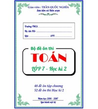 Tải 100 đề ôn thi toán lớp 7 học kỳ 2