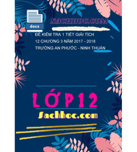 Tải Đề kiểm tra 1 tiết Giải tích 12 chương 3 năm 2017 - 2018 trường An Phước - Ninh Thuận