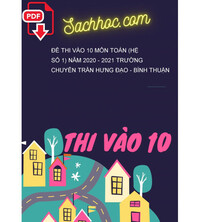 Tải Đề thi vào 10 môn Toán (hệ số 1) năm 2020 - 2021 trường chuyên Trần Hưng Đạo - Bình Thuận