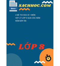 Tải 4 Đề thi học kì 1 môn Vật lý lớp 8 qua các năm kèm đáp án