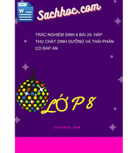 Tải Trắc Nghiệm Sinh 8 Bài 29- Hấp Thụ Chất Dinh Dưỡng Và Thải Phân Có Đáp Án